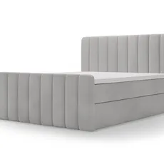 Čalúnená boxspring posteľ Magic s predným panelom 140x200 - sivá
