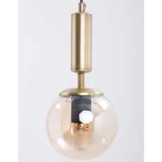 Žlté/v zlatej farbe závesné svietidlo so skleneným tienidlom ø 15 cm Hector – Squid Lighting