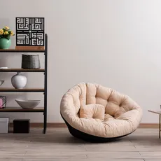Kalune Design Designové křeslo KIKU LARGE krémové