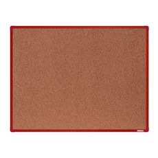 Korková nástenka boardOK v hliníkovom ráme, 1200 x 900 mm, červený rám
