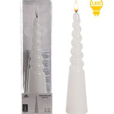Mondex Since 1986 LED svíčka IDALIA SPIRAL 25 cm bílá