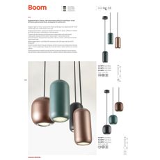 Redo 01-3482 - Luster na lanku BOOM 6xGU10/10W/230V pr. 48 cm čierna/zelená/hnedá