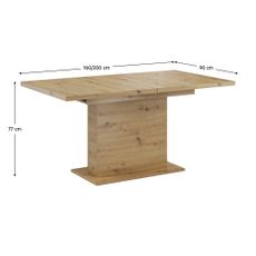 KONDELA Boba 160/200 rozkladací jedálenský stôl dub artisan
