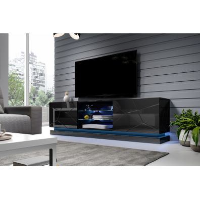 CAMA MEBLE Qiu 200 tv stolík čierny lesk