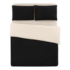 Čierno-krémové bavlnené obliečky na dvojlôžko/predĺžené s plachtou 200x220 cm - Mila Home