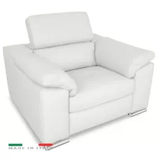 Moderné kožené kreslo LOREN II, biela (madras - 122 white)