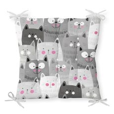 Sedák na stoličku Minimalist Cushion Covers Gray Cats, 40 x 40 cm