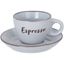Kameninová šálka s podšálkou Espresso, 100 ml, svetlosivá