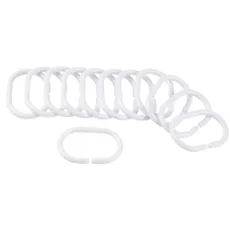 Biele háčiky k sprchovému závesu v súprave 12 ks 4 cm Vitamine – douceur d'intérieur