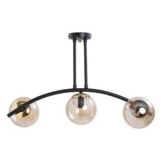 Žlté/čierne stropné svietidlo so skleneným tienidlom ø 15 cm Yay – Squid Lighting