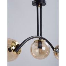 Žlté/čierne stropné svietidlo so skleneným tienidlom ø 15 cm Yay – Squid Lighting