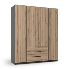 Šatníková skriňa Kaja 4F 3S 200x239x62 - čierna/dub