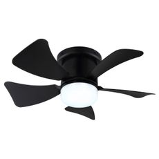 ZEVENTI - LED stmievateľný stropný ventilátor MUNDAKA LED/10W/230V čierny + DO