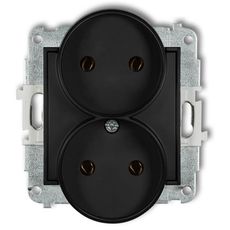 Zásuvka dovojitá B/U čierna mat 12MGPR-2 mini