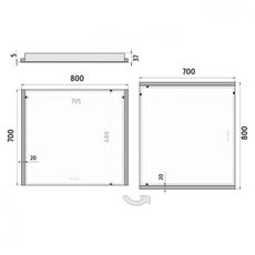 NIMCO ZP 11003 - LED Kúpeľňové podsvietené zrkadlo 6500K 70x80 cm IP44