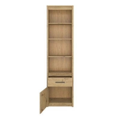 KONDELA Airon 1D1S jednodverový regál so zásuvkou dub artisan