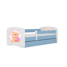 Kocot kids Detská posteľ Babydreams medvedík s motýlikmi modrá, varianta 80x180, bez šuplíků, bez matrace