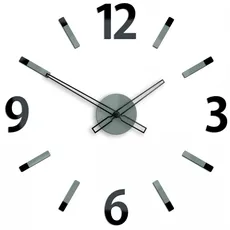 ModernClock 3D nalepovacie hodiny Will sivo-čierne