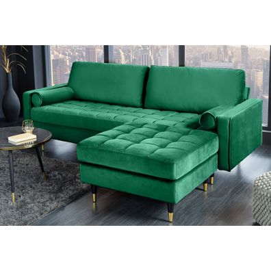 Taburetka Velvet Cozy 80cm smaragdovo zelená zamat