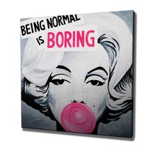 Wallity Obraz na plátne Being normal is boring KC237 45x45 cm