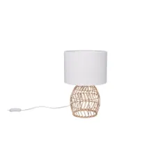 Stolová lampa v bielo-prírodnej farbe (výška 38 cm) Rike – Trio