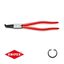 Kliešte na poistné krúžky 300 mm, vnútorne zahnuté. Knipex 44 21 J41 - DIN 5256 D. Leštené, potiahnuté plastom