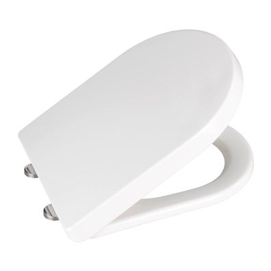 Biele WC sedadlo s jednoduchým zatváraním Wenko Calla, 47 × 35,5 cm
