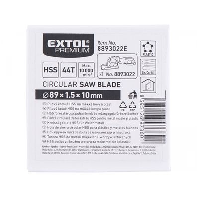 Kotúč pílový HSS, ∅89x1x10mm, 44T