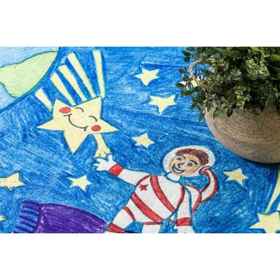 Dywany Łuszczów , Detský kusový koberec Bambino 2265 Rocket Space blue, 160x220, modrá, detská izba
