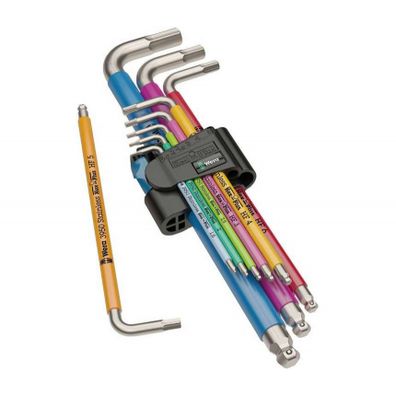 Wera 022699 Nástrčné kľúče 3950/9 Hex-Plus 1,5 ÷ 10 mm Multicolour HF Stainless 1, funkcia držania, nerezová oceľ (sada 9 dielov)