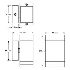 Vonkajšie nástenné svietidlo LITEK 2xGU10/30W/230V IP44 šedá