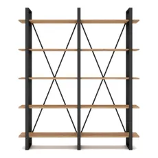 Čierny/prírodný regál v dekore duba 150x180 cm Aviva – Marckeric