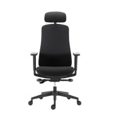 Kancelárska ergonomická stolička FARRELL — látka, čierna, nosnosť 130 kg