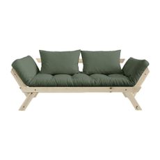 Rozkladacia pohovka so zeleným poťahom Karup Design Bebop Natural/Olive Green