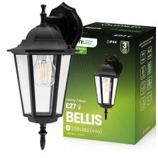 Záhradná lampa BELLIS E27 Black KD1