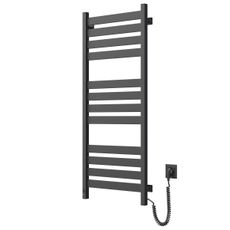 Kúpeľňový rebríkový radiátor s termostatom LARGO 541W/230V 120,6 cm IP44, čierny, pravostranné prevedenie