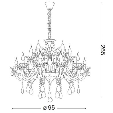 Ideal Lux - Krištáľový luster na reťazi COLOSSAL 15xE14/40W/230V pr. 95 cm šedá