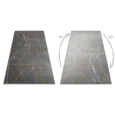 Dywany Łuszczów , Kusový koberec Emerald geometric 1012 grey and gold, 200x290, šedá, chodba / predsieň