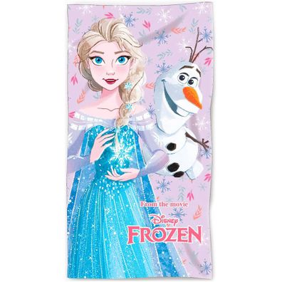 Bavlnená plážová osuška Ľadové kráľovstvo - Frozen - motív Elsa a Olaf - 100% bavlna - 70 x 140 cm