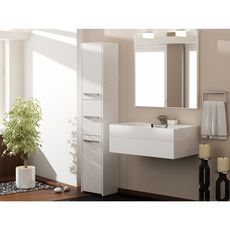 Kúpeľňová skrinka s regálom 33 biela