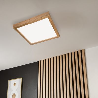 Brilagi-LED Stmievateľné svietidlo WOODY FRAME LED/50W/230V dub 60x60 cm IP44 + DO