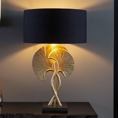 Dizajnová stolová lampa Rashid 62 cm čierno-zlatá