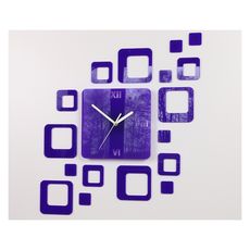 ModernClock 3D nalepovacie hodiny Roman Quadrat fialové