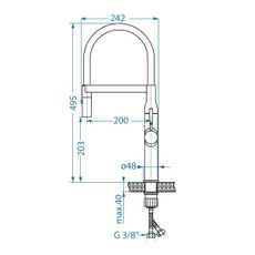ALVEUS 1150893 -Drezová batéria s flexibilným ramienkom so sprškou MIRAGE 49,5 cm