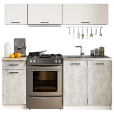 Ak furniture Kuchyňská linka Olivie G1 1,8 m bílá/beton/dub sonoma