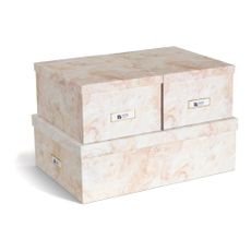 Béžové kartónové úložné boxy v súprave 3 ks s vekom/dekoratívne 31x47x15,5 cm Inge Paper Laminate – Bigso