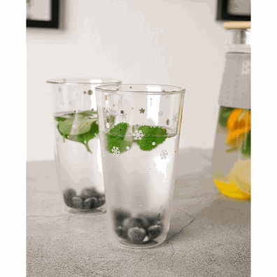 TEMPO-KONDELA HOTCOLD TYP 34, termo poháre, set 2 ks, s vločkami, 400 ml