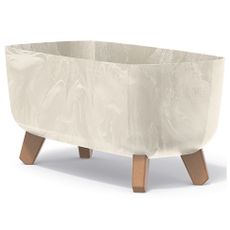 NABBI DGCL400E plastový kvetináč na nožičkách 39 cm krémová