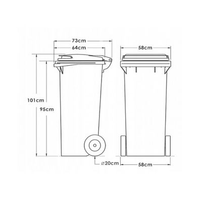 NABBI Mulltonne 240 L popolnica modrá