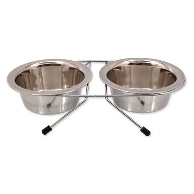 Súprava misiek s podstavcom pre psa z nehrdzavejúcej ocele ø 13 cm Dog Fantasy – Plaček Pet Products